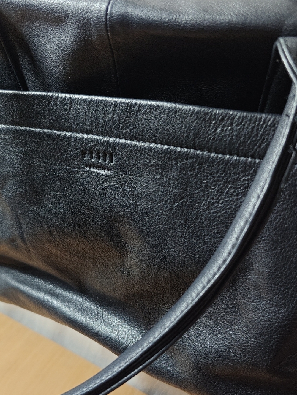 Still Nordic Black Leather Tote Bag